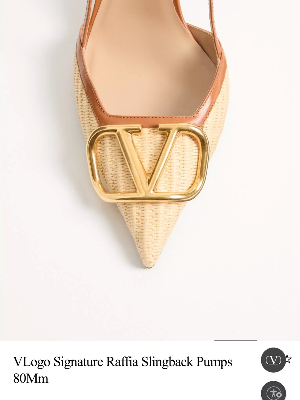 ✨NWT ✨Valentino VLogo Raffia Slingback Pumps in Natural/Tan